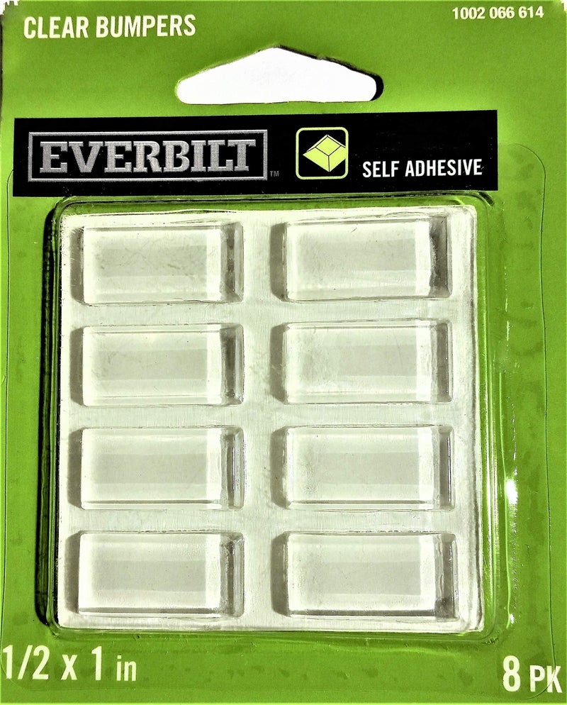 Everbilt 1/2 X 1 in. Self-Adhesive Clear Bumpers, 8-Pack - Image 1